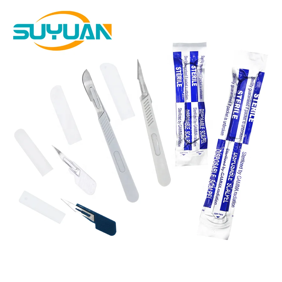 Commercial Medicine Micro Scalpel Blade 24 Stainless/Carbon Surgical Blade 24 With Plastic Handle