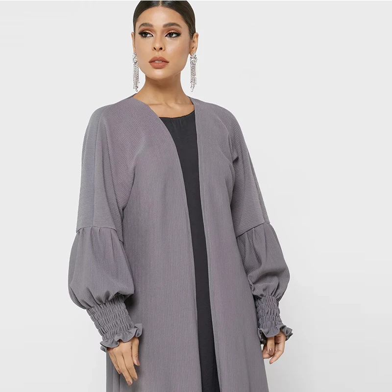 Solid Color Most Beautiful Pretty Cuff Dress Wholesale Turkish Abaya Islamic Clothing Muslim Women  Jubah Cotton