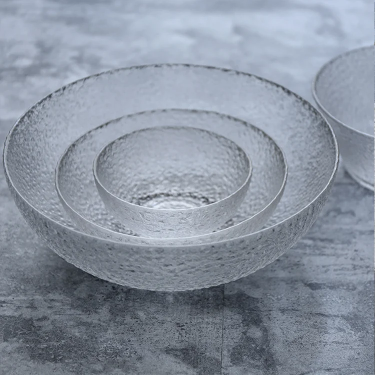 Aeofa Creative household large capacity Phnom Penh Hammered Glass Bowl Salad Bowl