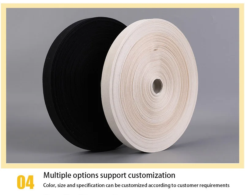 Manufacturers spot this white cotton webbing cotton trademark belt 0.5-8CM plain weave webbing trademark printing webbing