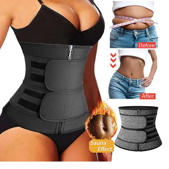 Fashion Women Sauna Effect Neoprene Body Shapes 3 Strap Slimming Corset Waist Trainer Belt