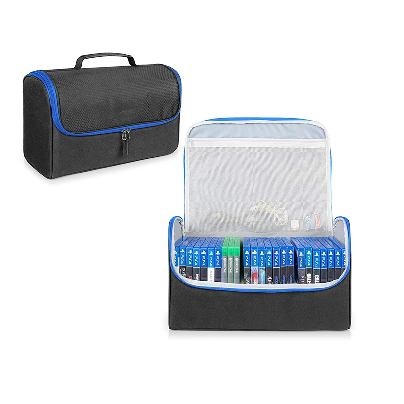 Game Disc Case Hold Up to 24 Discs Portable Storage Bag Gaming Disk Organizers Game Disk Travel Case