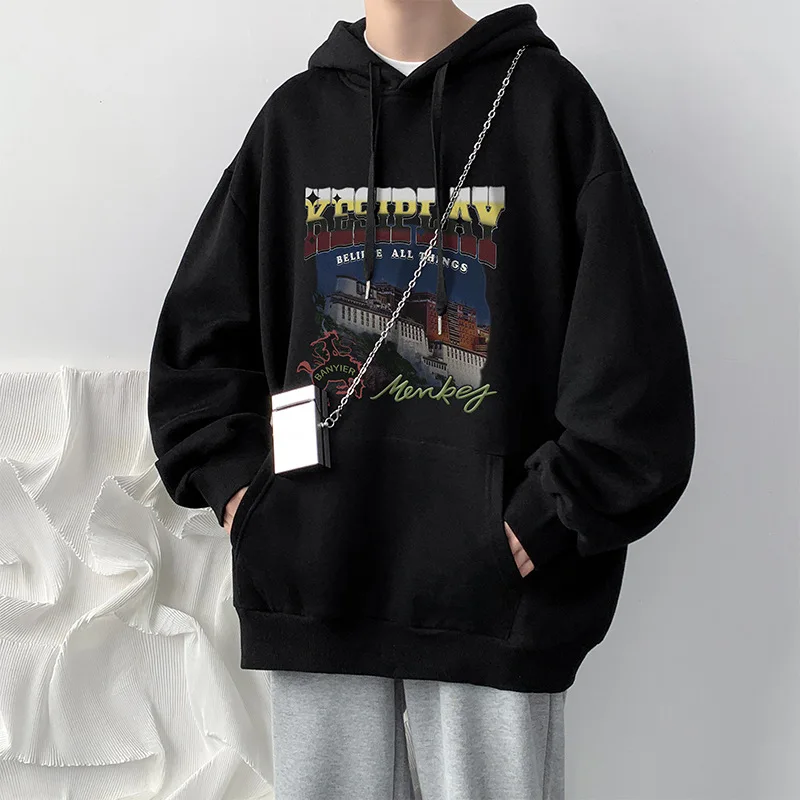Custom Logo 3D Puff Print Heavy Weight Thick Hoodies Polyester Cotton Blank Mens Oversized Hoodie