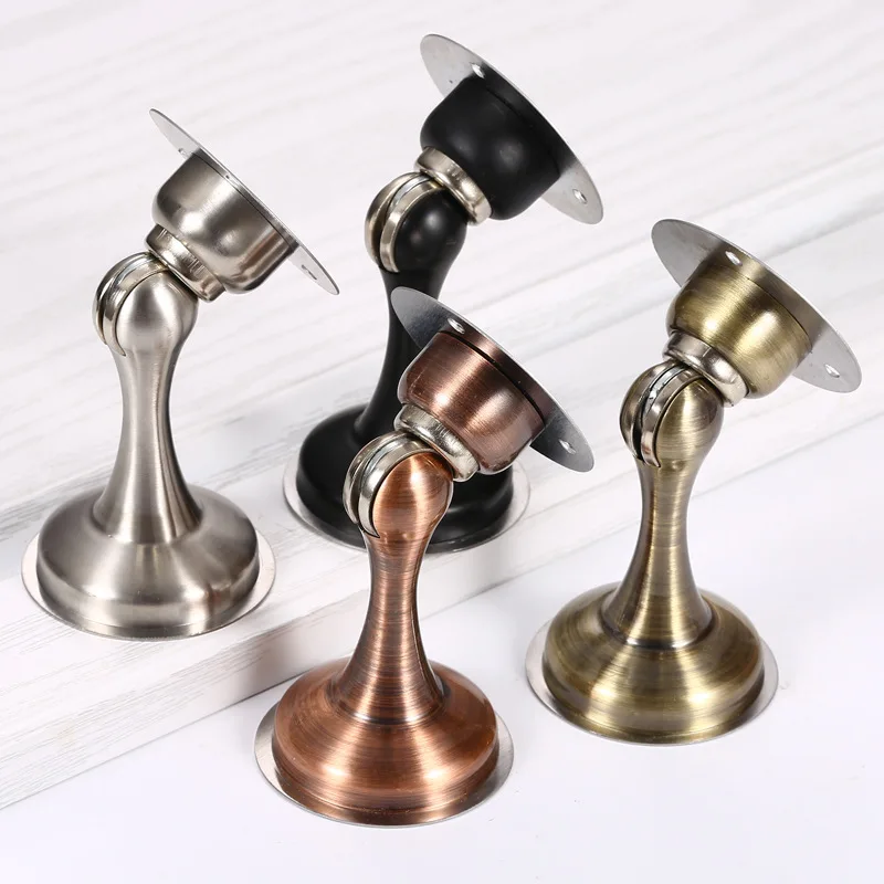 No Drill Stronger Wall & Floor Mount Magnetic Door Stop Stainless Steel Door Catch Holder 3m Self Adhesive Tape Door Stopper