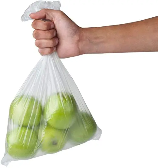 Food storage roll bags,  transparent produce bag on a roll,  bread and grocery disposable plastic roll bag
