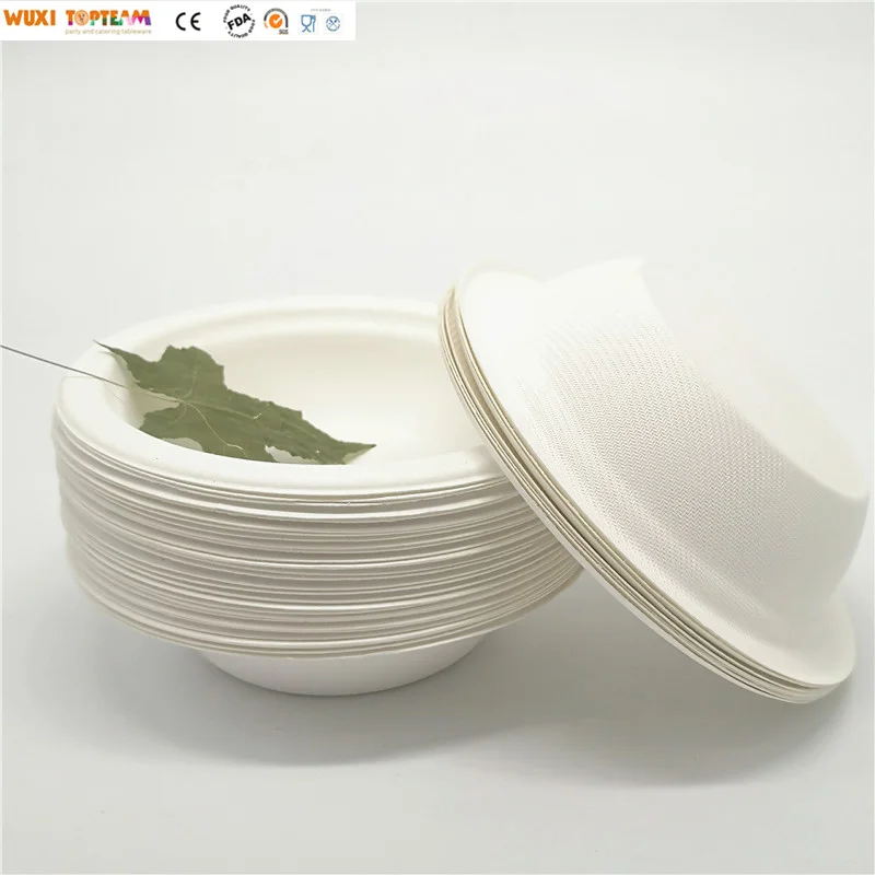 Eco-friendly Biodegradable Soup Bowl Disposable Bagass Bowl Compostable Sugar Cane Round Bowls