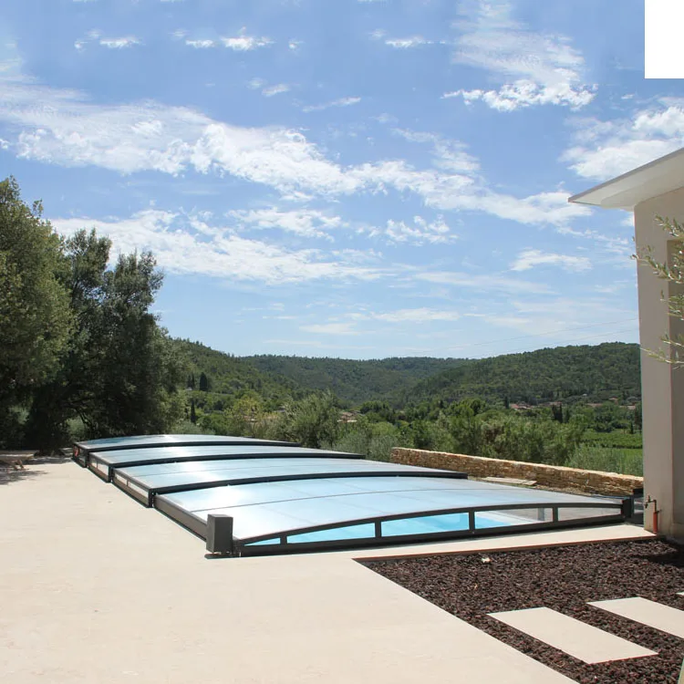 
Arch Polycarbonate Retractable Roof Cover Outdoor Pool Screen Enclosure 