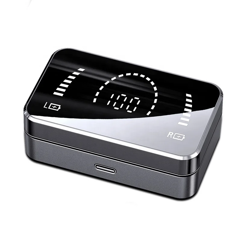 TWS Rectangle Box Earbuds Chip Touch LED Display Wireless Black Electronics Ear Pods Game Headphones Earphone