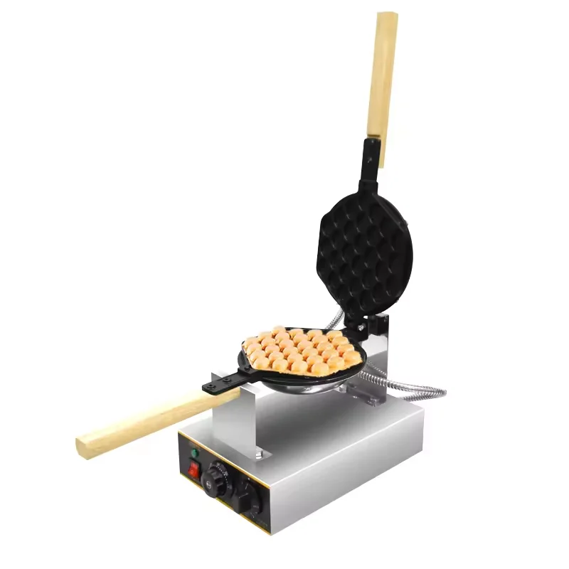 China Factory Commercial Single Head Egg Single Waffle Maker Non-stick HongKong Waffle Making Machine