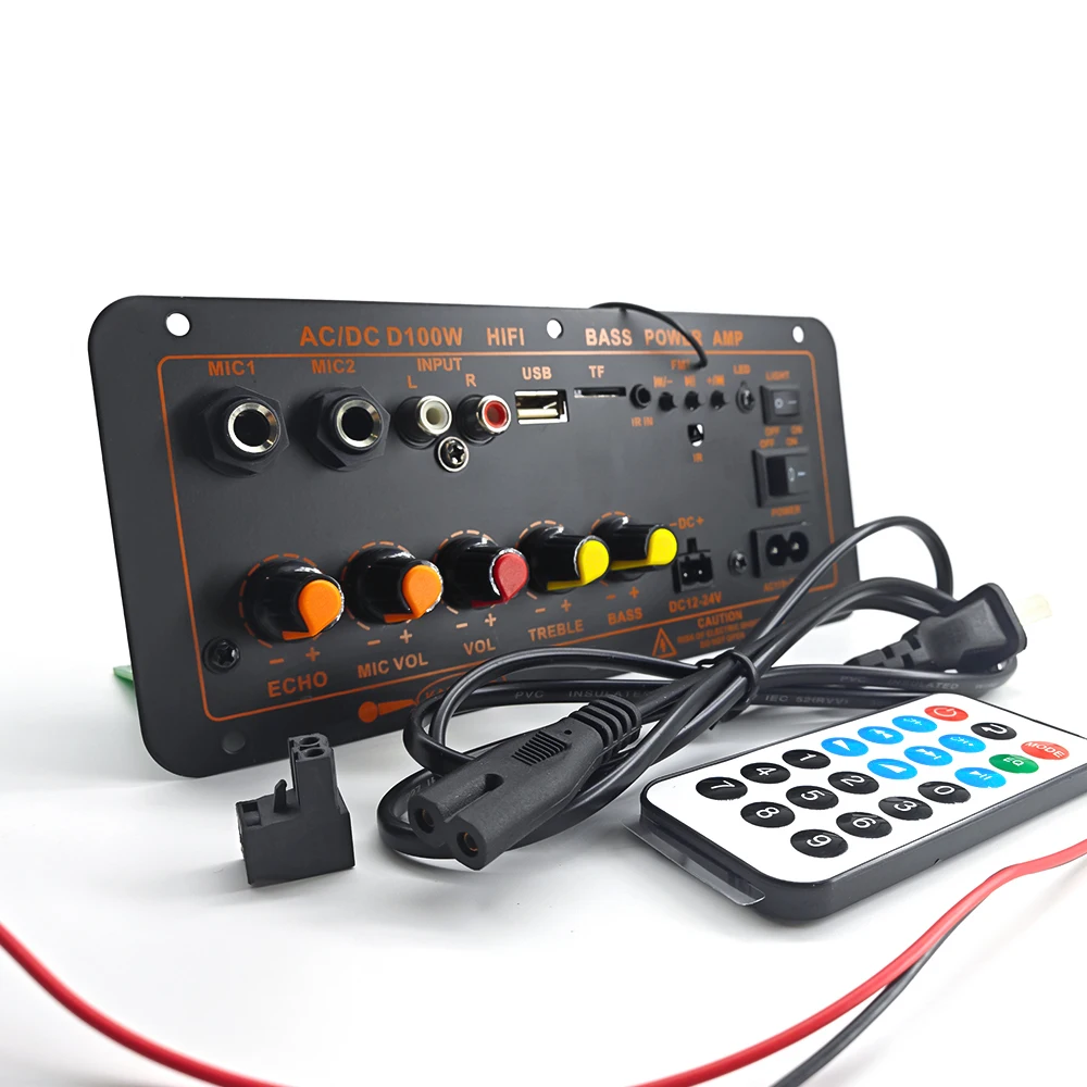 Bluetooth MP3 модуль с USB TF картой FM радио Эхо тройной микрофон 100 Вт 22 В MP3-плеер усилитель плата