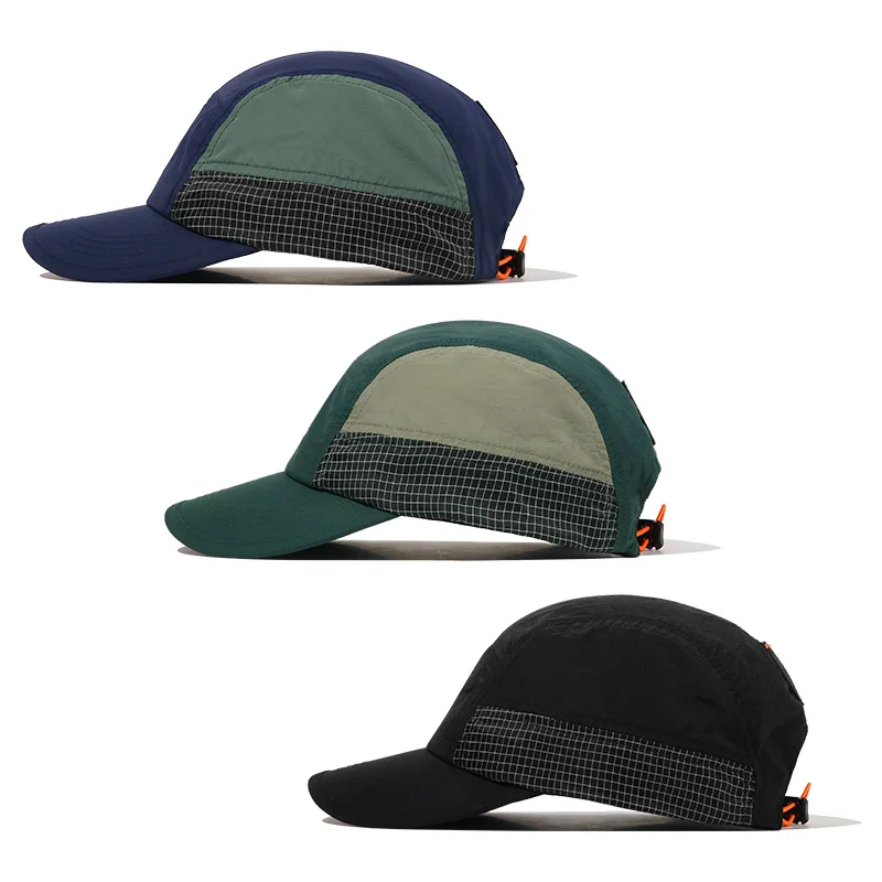 FF1108 Custom Quick Dry Baseball Cap Drawstring 5 Panel Running Camp Cap Sun Protection Cycling Hiking Camper 5 Panel Hat
