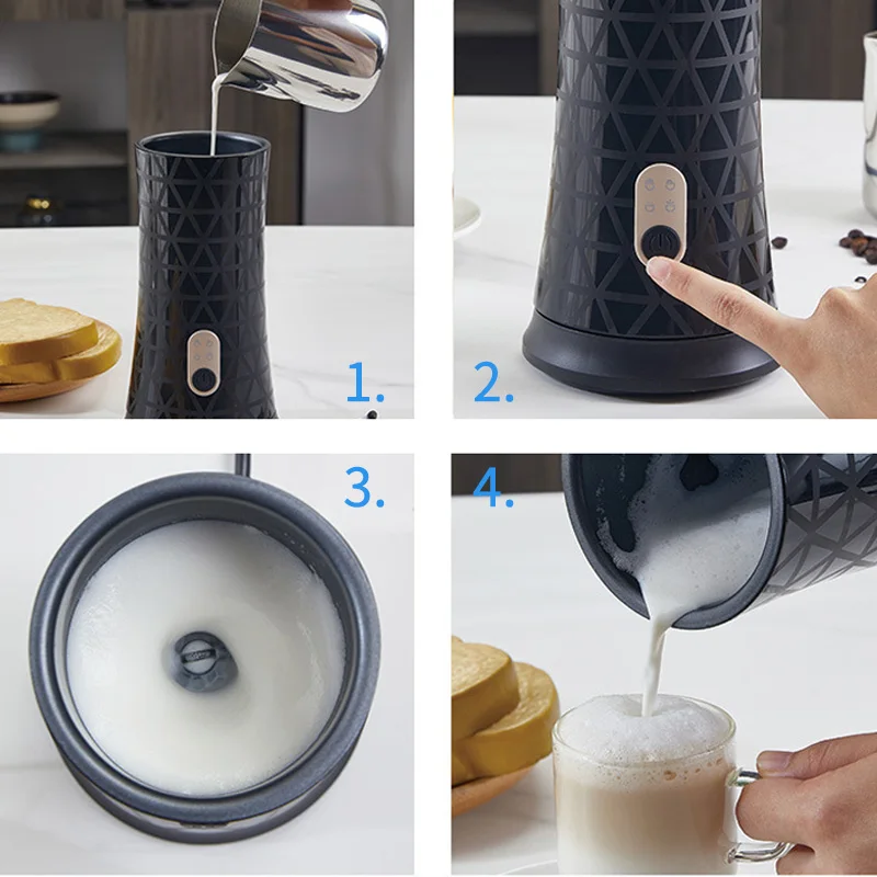 Multifunctional Smart Stainless Steel Coffee Foamer Frothing Heating Warmer Pot Machine Electric Milk Frother