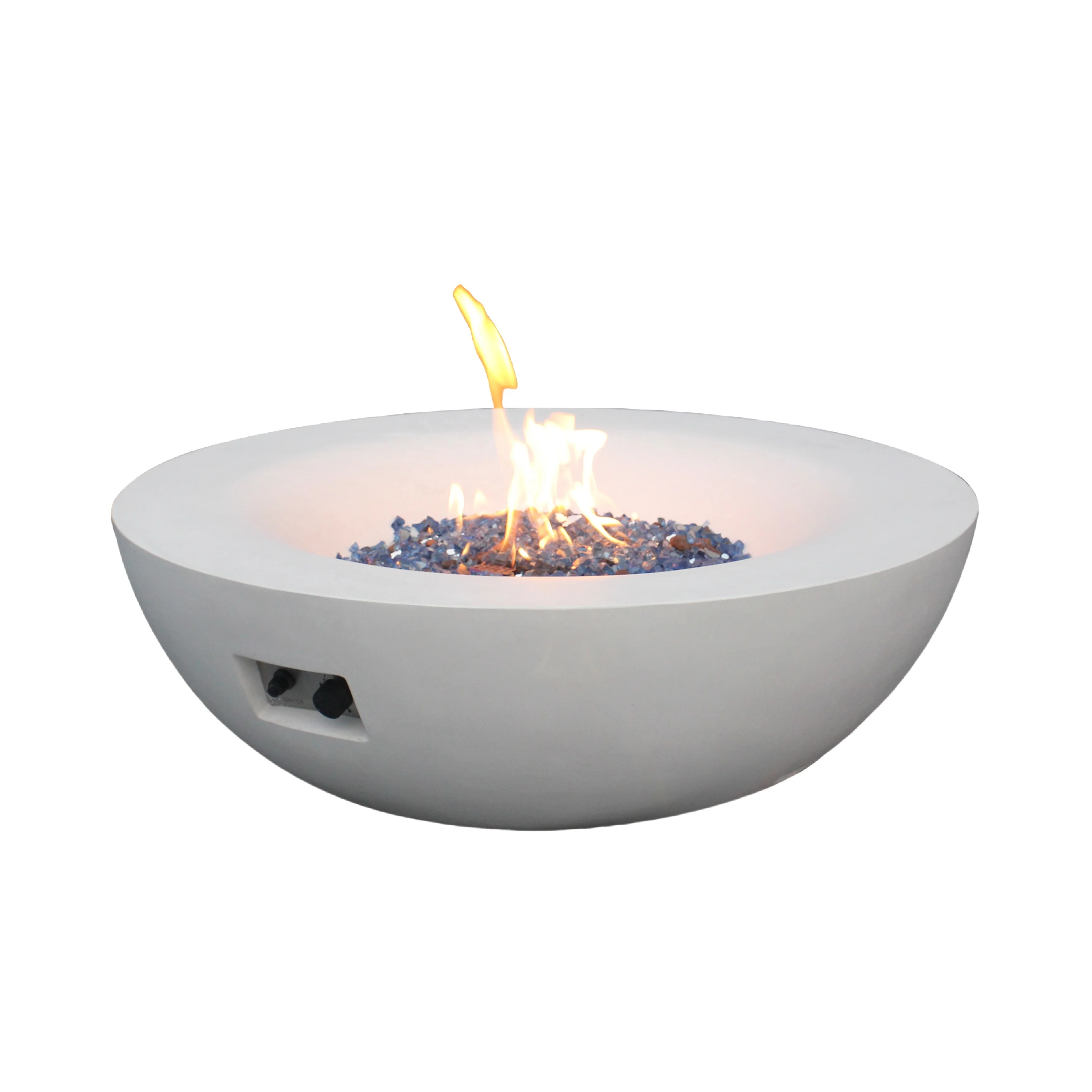 US Warehouse Ready to Ship White Concrete Round D42 inch Gas Fire Pit Bowl