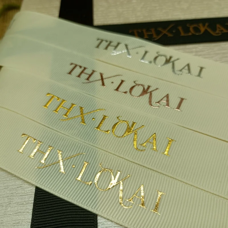 Low MOQ 1 Inch Custom Printed Logo White Polyester Grosgrain Ribbons For Hair Bundles Bouquet Gift Wrap Bow