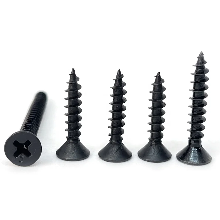 MDF Screw Production Line Diameter M3.5 Black Phosphate  Cross Recessed Screws Chipboard Screw For Sofa