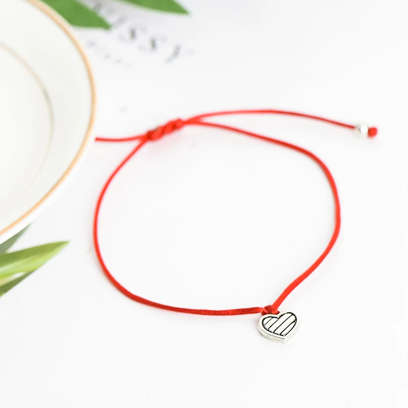 Handmade Thread AntiqueTiny Love Heart Bracelets Charm For Women Men Couple Gift Lucky Red Rope Bracelet Kids Chain Jewelry