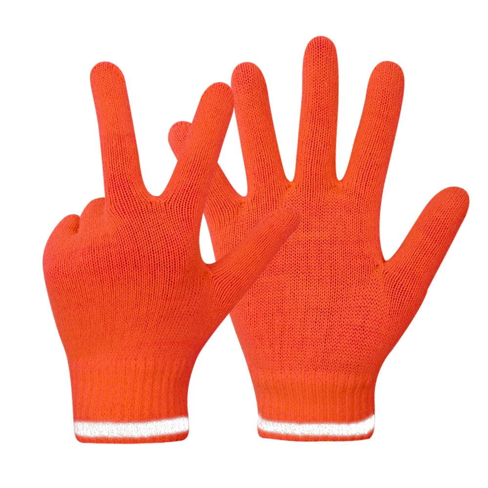 Magic Knit Gloves With Reflective yarn  Full Finger Reflective Stripe Gloves Soft Stretchy Knit Mittens