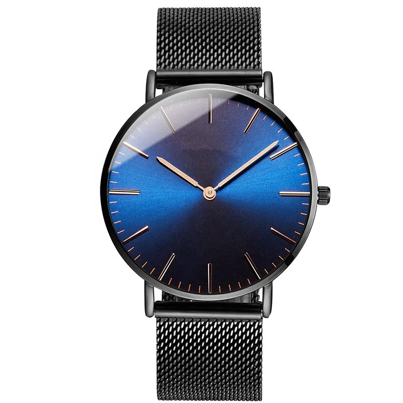 Fashion New Young Boys Watches Ultra Thin Slim Stainless Steel Case Wristwatch Men Watches