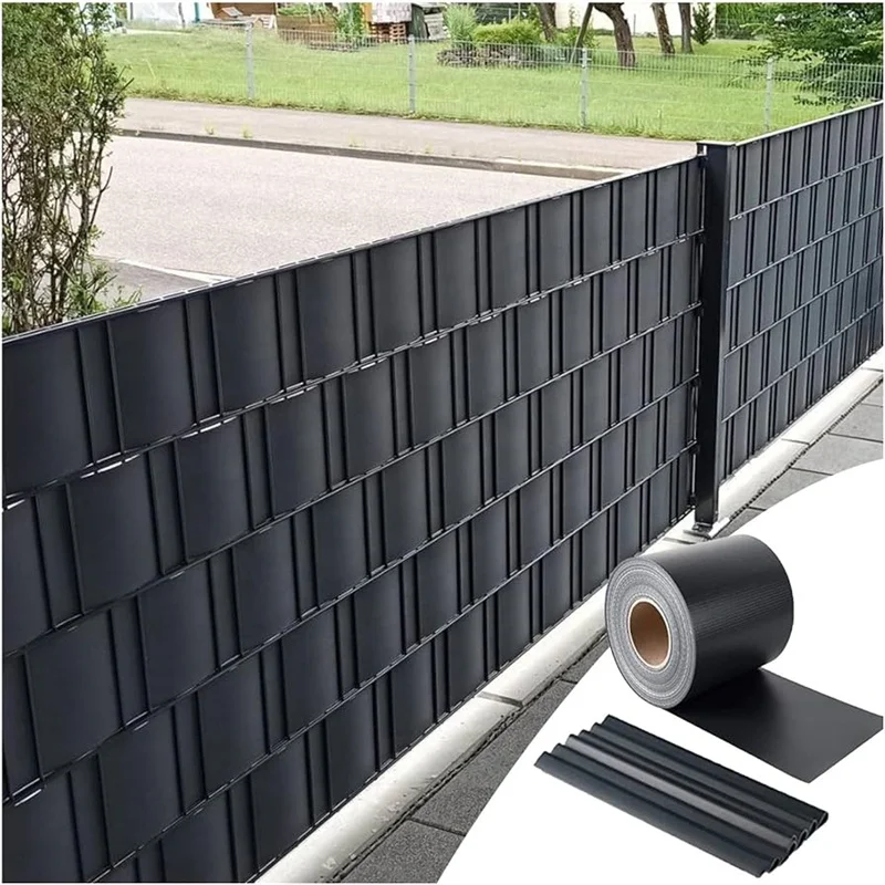 Garden Fence Privacy Strip 50m X 19cm PVC PP Privacy Strip Panel Double Rod Fence Strip Roll Balcony Privacy Screen