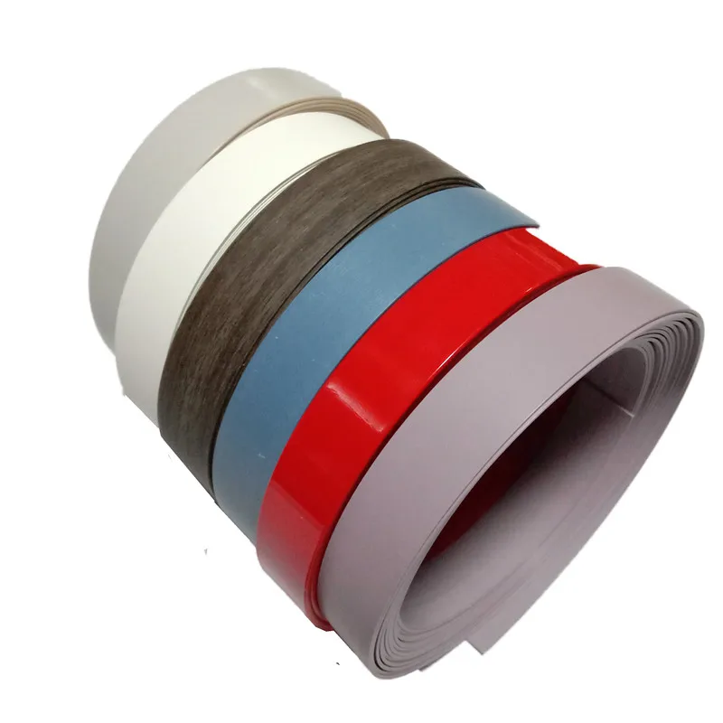 Flexible Silent And Smooth Solid Color  Wood PVC Edge Banding For Furniture Accessories