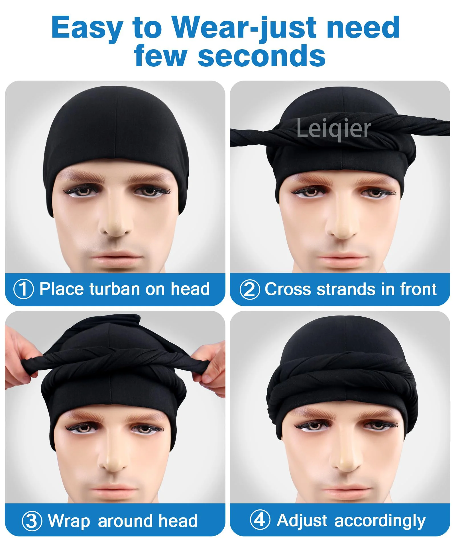 Custom Logo  Unisex Long Cotton Long Tail Silky Scarf Pirate Hat Chemo Caps Skull Hat Turban Hair Band Bandanas