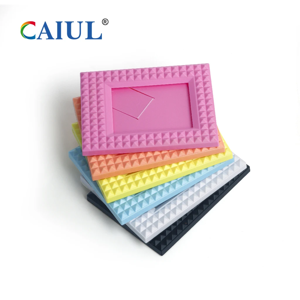 Wholesale 3inch ABS Colorful Transparent Photo Frame Sublimation Birthday Photo Frames Christmas  for Instax mini Picture Frame