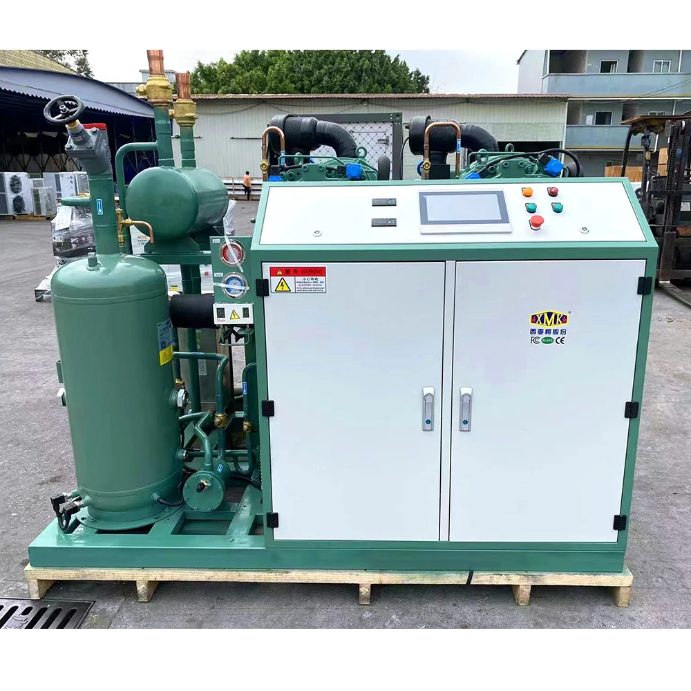 XMK 60HP Chiller Walk In Cooler Condensing Unit High reliability 120kW screw compressors HSN6451-50 380V -25 degree chiiler room