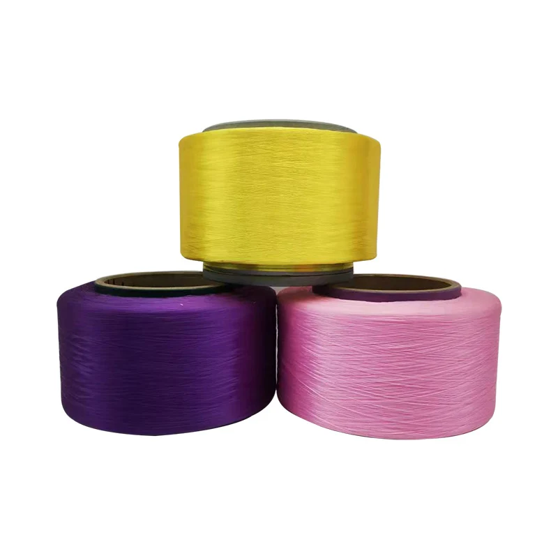 Best price dyed colors 100% polyester filament yarn150D 450D high tenacity twine textured yarn for weaving knitting