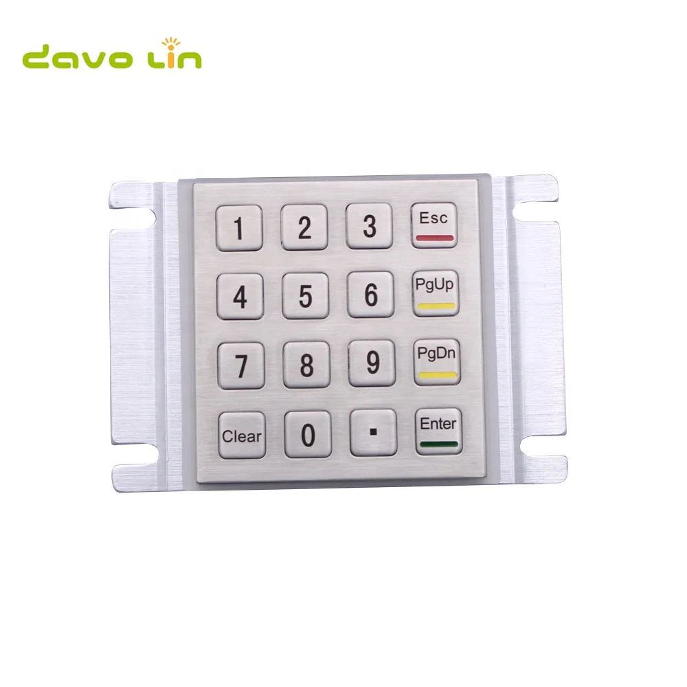 DAVO LIN 4x4 Матрица промышленные металлические клавиатуры для atm Vandalproof цифровой
