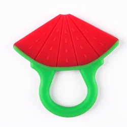 Wholesale Customized OEM Fruit Silicone Toys Watermelon Shape Infant Training Toothbrush And Teether Food Grade Silicone Toys