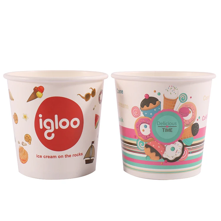 Custom High quality printed  paper ice cream cup packaging, Wholesale cartoon ice cream paper cup/
