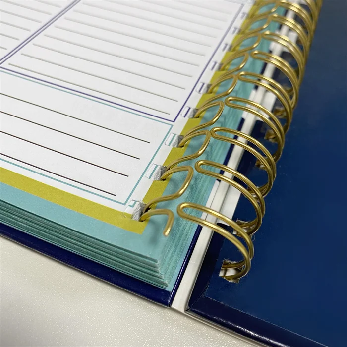 Hardcover Paper Daily Weekly Guest Diary Binder Custom Printing Wedding Journal Books Planner 2022 Spiral A5 B5 Notebook