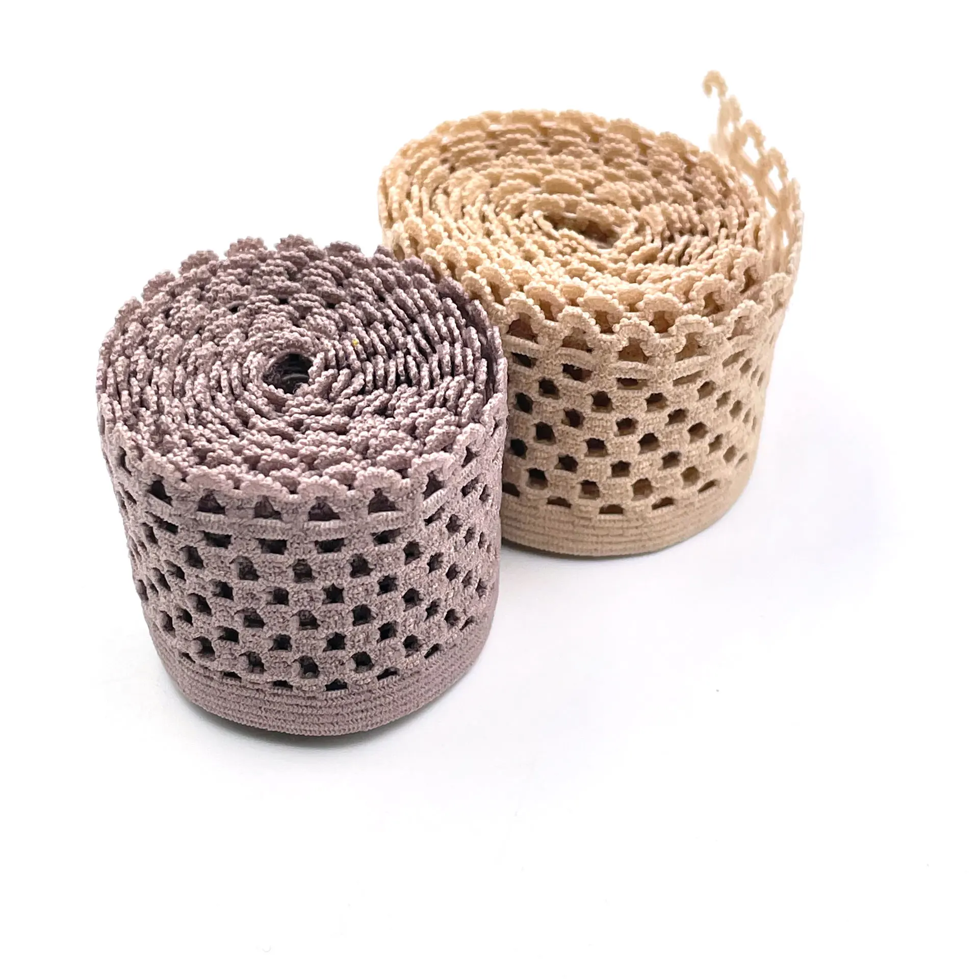 Fancy soft 27mm nylon knitted elastic  picot edge elastic lingerie underwear edging stretch lace trim band