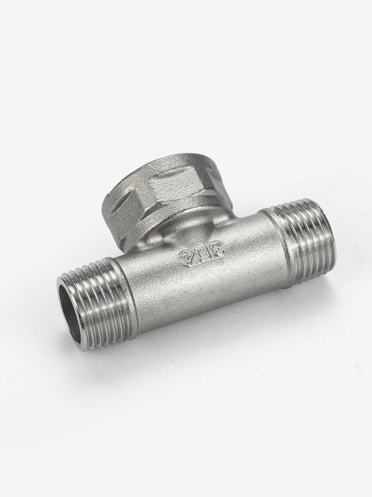 Water Pipe 3 Way 304 Stainless Steel Threaded Reducer Tee Reducer T Male Thread Female Threaded Water Pipe Fitting