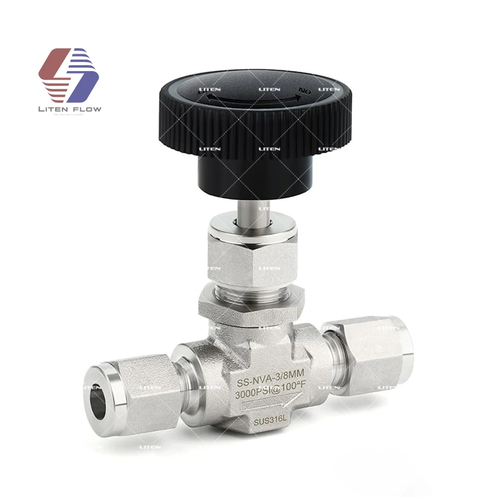 Ручной игольчатый клапан из нержавеющей стали, 6000psi, SS316, 12 дюймов, регулятор потока, игольчатый клапан для трубки воздушного шланга