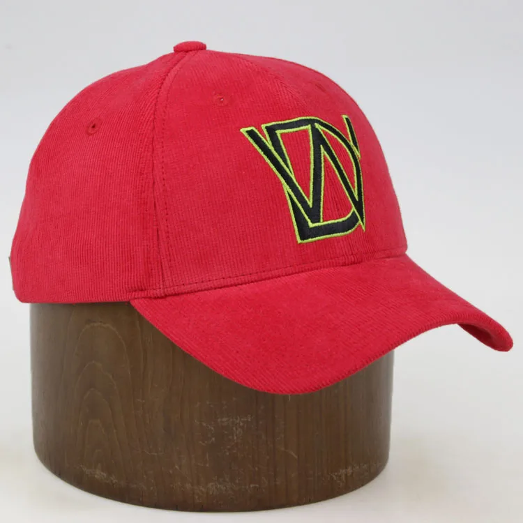 Winter warm simple Plaid Red corduroy wholesale baseball caps and hats