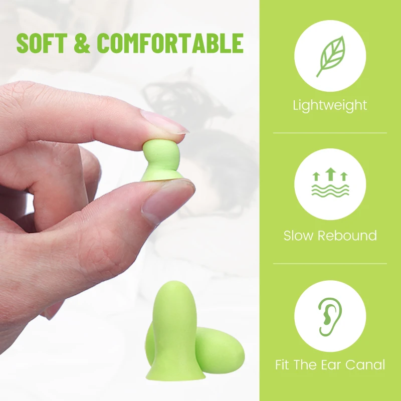 Slow Rebound Travel Sleeping for Protection Ear Foam Plugs Comfort Soft Sponge Sound Insulation Earplugs