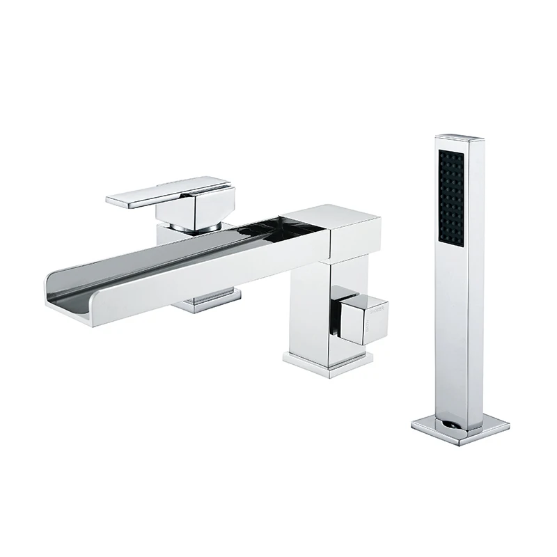 new design 3 holes waterfall chrome black single handle basin faucet