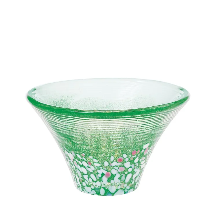 TOYO SASAKI GLASS Mt. Fuji glass green mountains and cherry blossoms. 37030