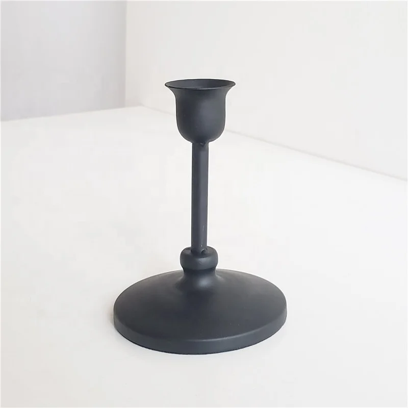 High Quality Black and Gold Metal Candle Holder Iron Cheap Decorative Candlestick For Home Decor