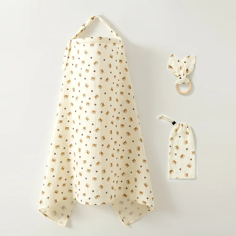 2024 Breathable 100% Cotton Breastfeeding Cover with Rigid Hoop for Mother Nursing Apron,Nursing Cover for Baby Breastfeeding