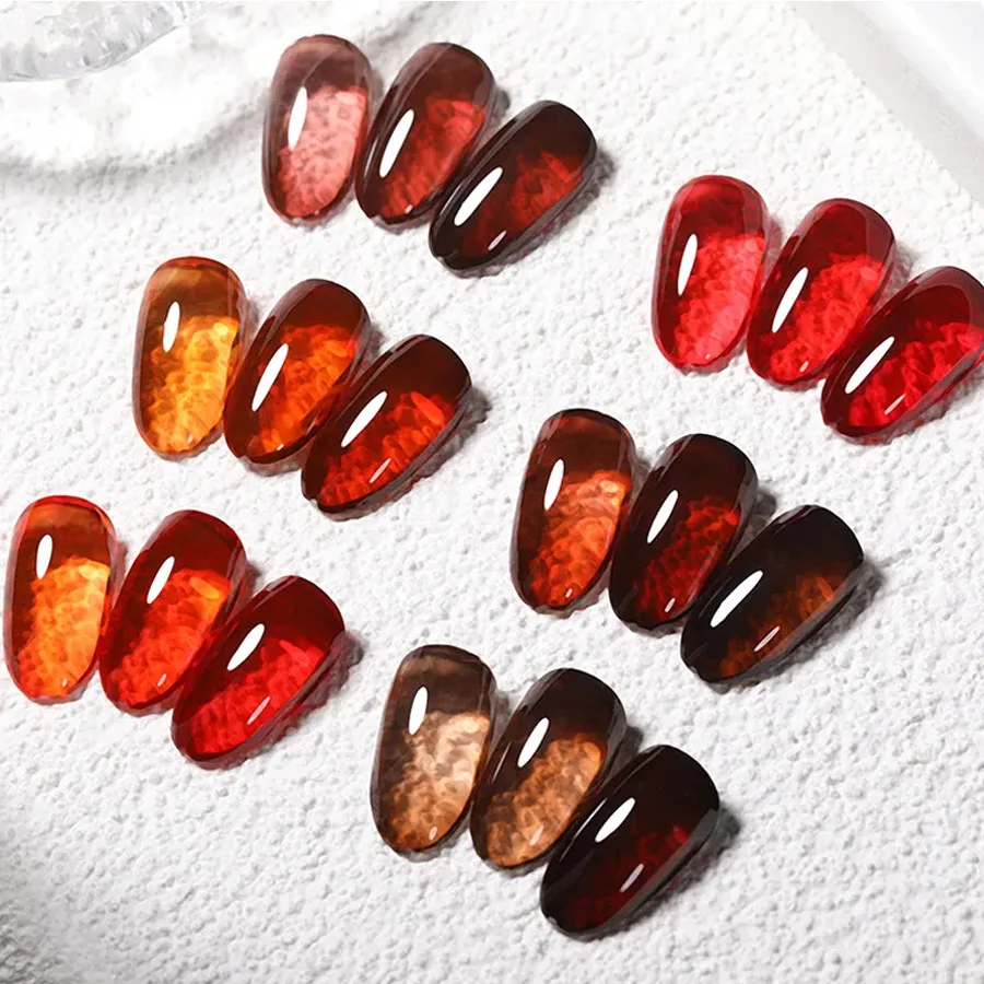 Amber Gel Nail Polish Brown Crystal Translucent Dull Color Nail Art Gel Semi Permanent UV Gel Polish Varnish