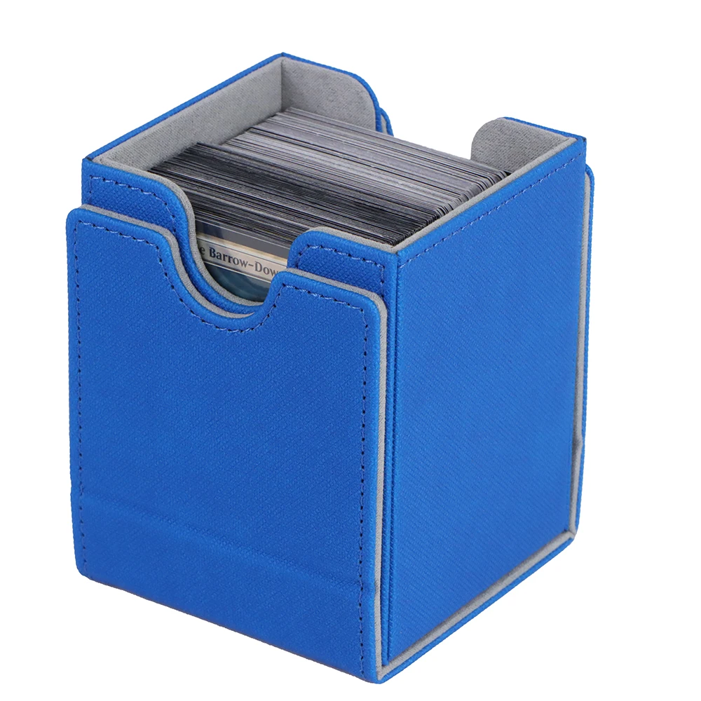 Wholesale 100+ PU Leather Game Storage Yu-Gi-Oh Box Card Custom LOGO Deck Box Leather Tcg  Mtg Card Deck Box