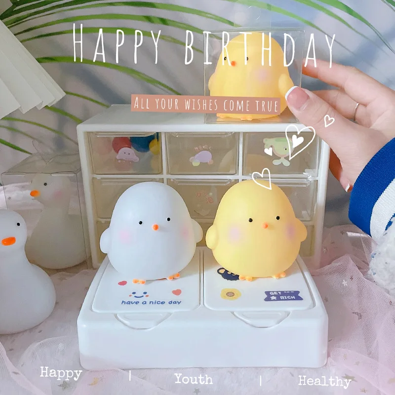 Children Baby Animal Silicone Lamps For Kids Bedroom Led Night Light  Soft Silicone Cute Chicken Night Light