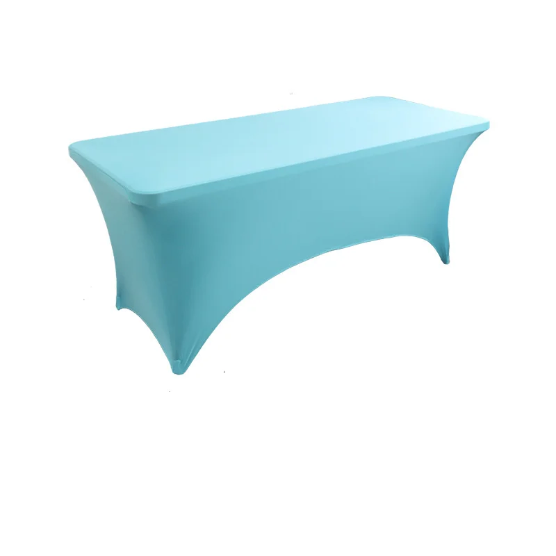 Elastic Spandex Overlay Fitted 28  Colors 8ft Table Cloth Cover Toppers for Rectangle Tables Wedding Event Decorations