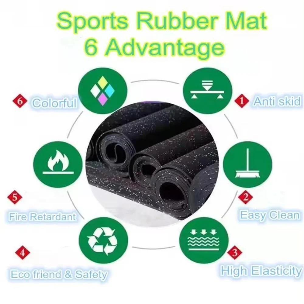 Moisture-Proof Rubber Floor Tile Wear Resistance Rubber Flooring Roll Mat