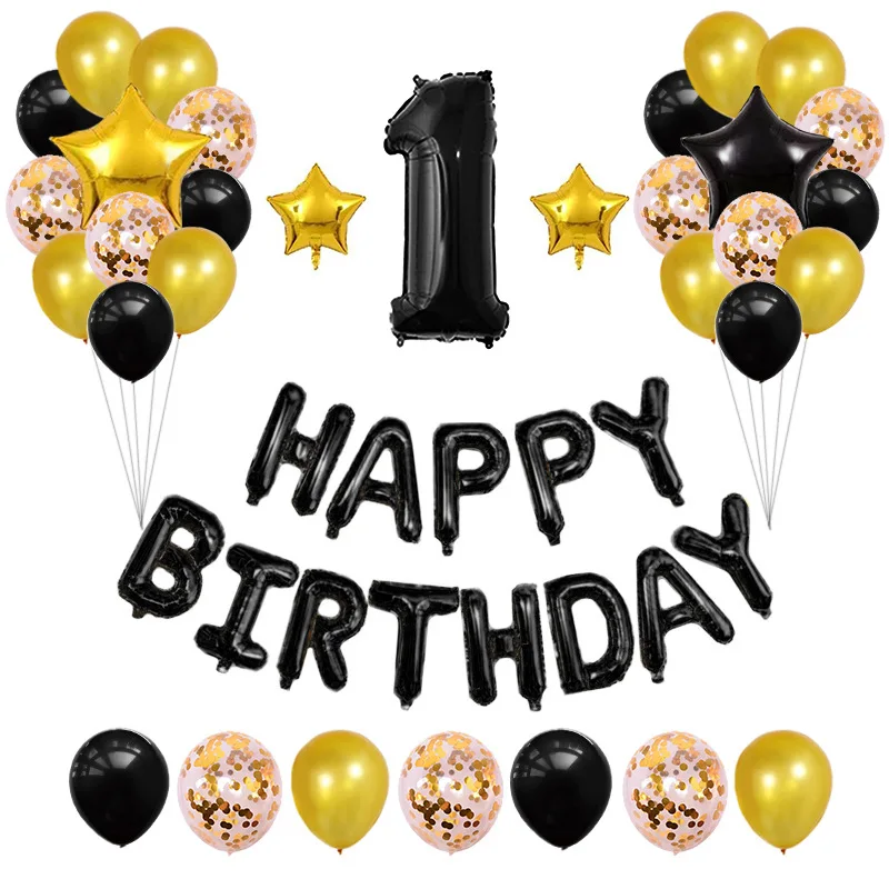 
Ballon Helium Happy Birthday Balloon 1 Year Baby Girls Birthday Party Decorations Baby Girl Birthday Color Theme 