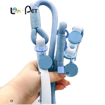 wholesale custom collier chien bully xxl pet leash pvc dog collar and leash set luxury metal buckle and leash frog clip buckle