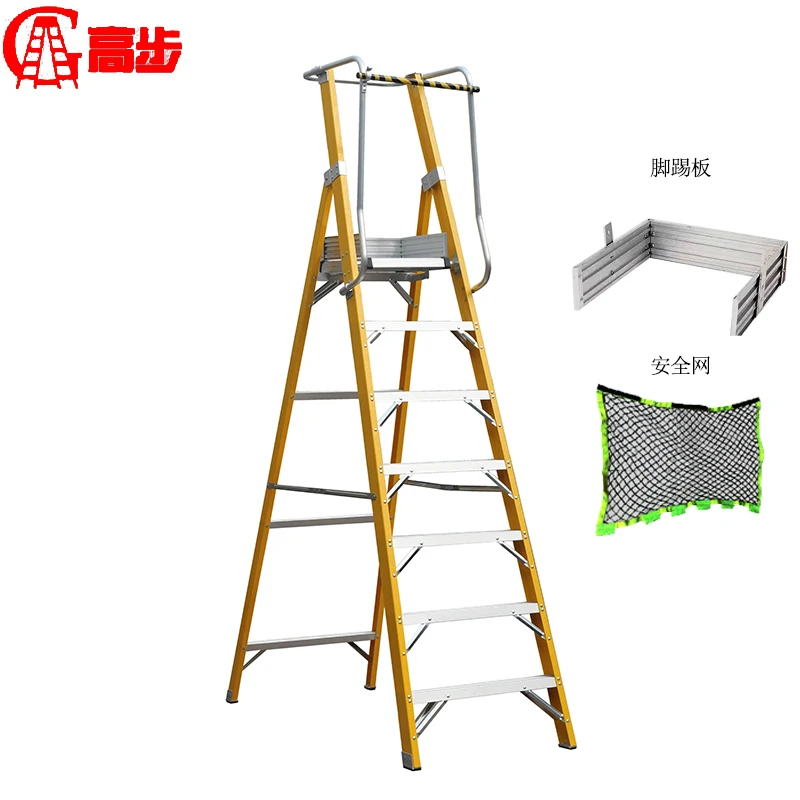 4 Step Ladder Folding Step Stool with Hand grip Anti-Slip and Wide Pedal FRP Stepladders for Home and Kitchen