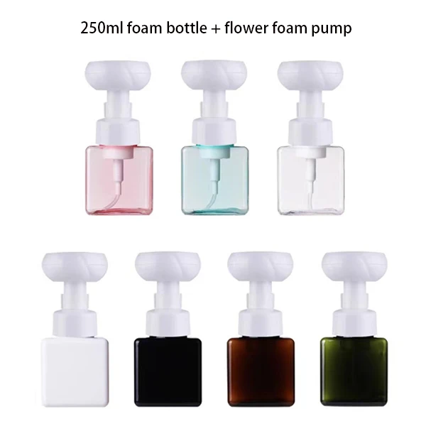 250ml 450ml 650ml Foaming Soap Dispenser Shampoo Body Wash Liquid PETG Plastic Empty Square Foam Bottle with Pump